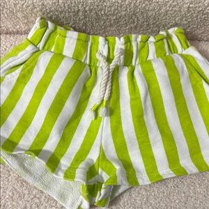 Green and White Striped girls Shorts